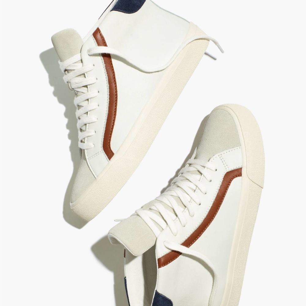 Madewell Sidewalk High-Top Sneakers in Colorblock Leather